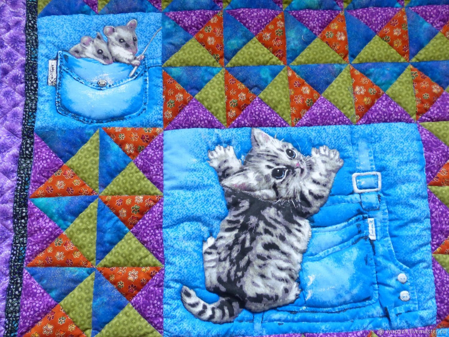 Лоскутное одеяло"Котик"