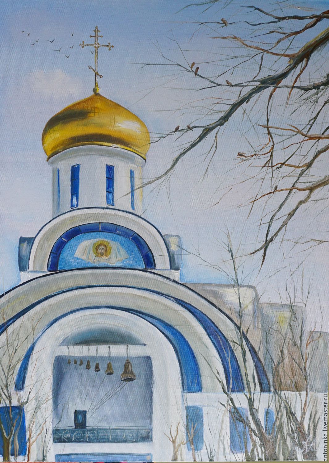 Картина маслом "Старо-Покровский храм"