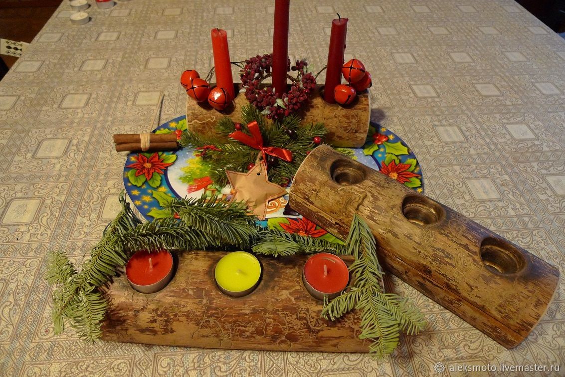 Подсвечник бадняк славянский празничный новогодний колядный