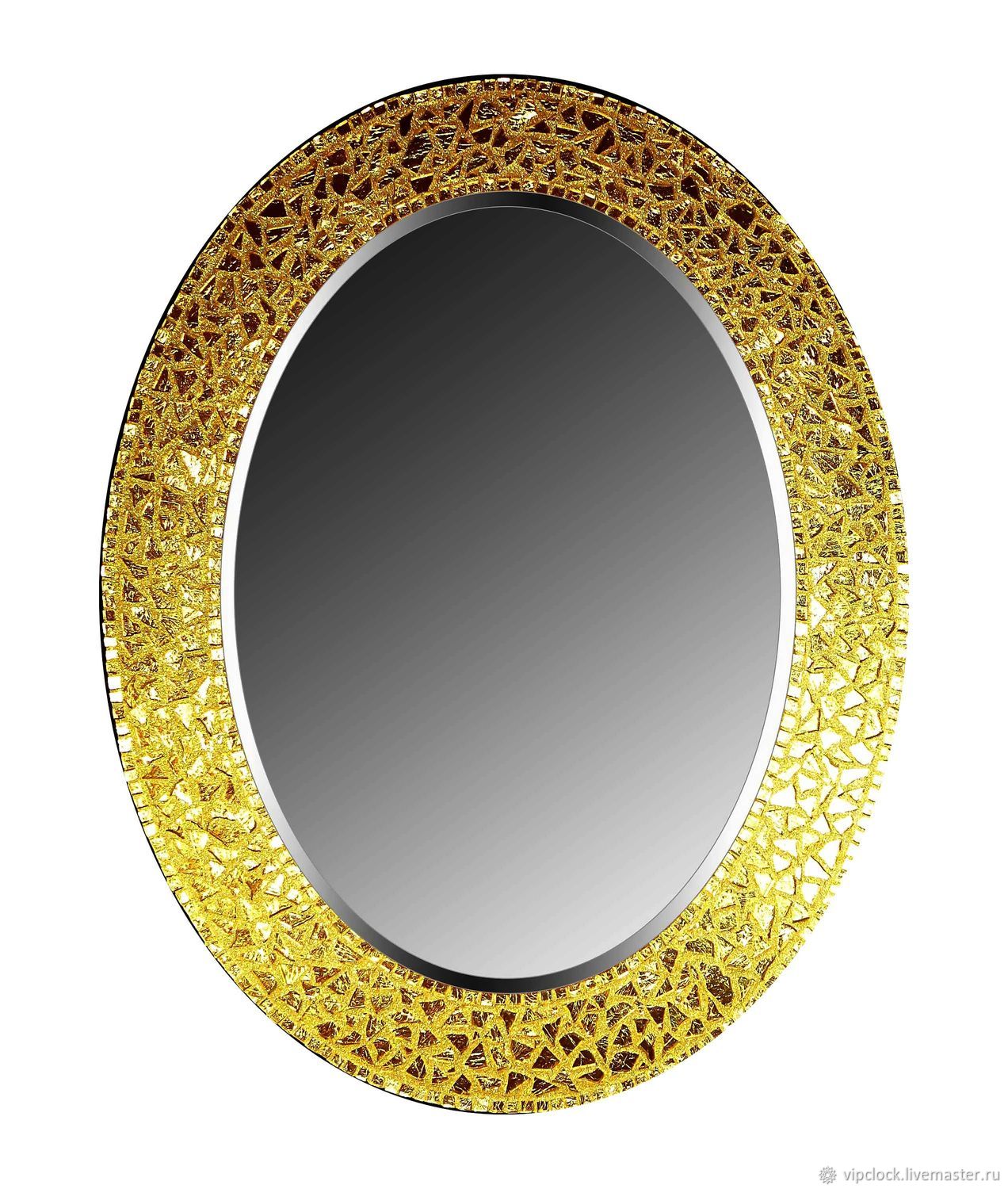 Зеркало в овальной раме "Венеция", желтое золото