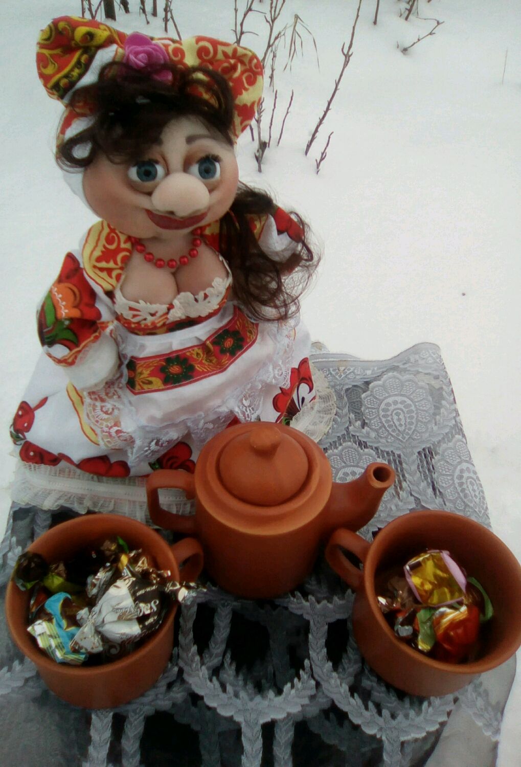 Кукла грелка на чайник "Семёновна"