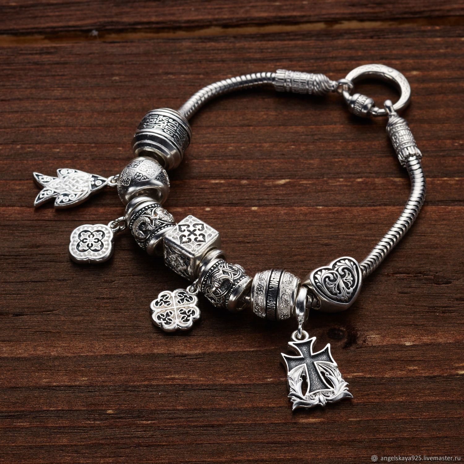 Женский православный браслет из серебра с родиевым покрытием «Доброта»
