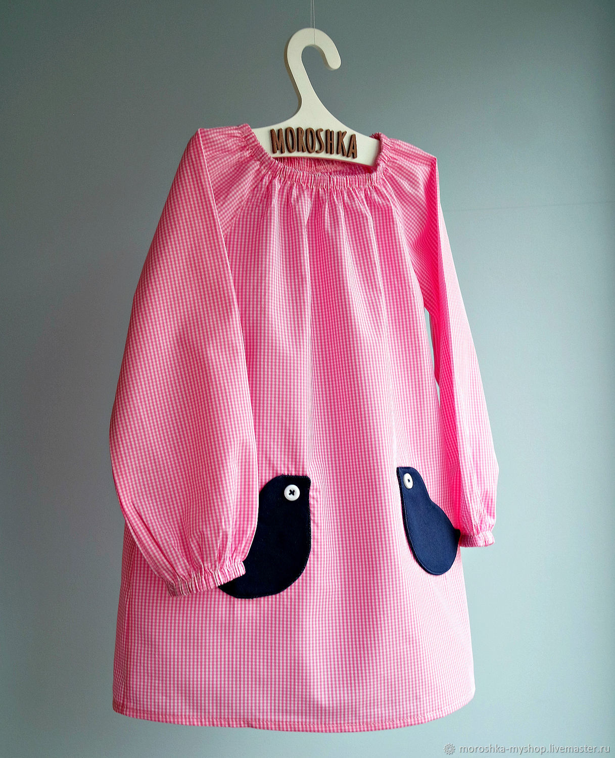 Платье для девочки Птички, розовое
