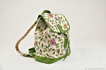 Женский рюкзак "Весна" текстильный хлопковый зеленый
