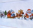 Вышитая крестом картина С Новым Годом, Вышитый дед Мороз, Снегурочка