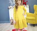Желтое Платье для девочки изо льна