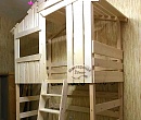 Кровать-чердак домик из массива дерева