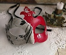 Венецианская маска Коломбина Красная
