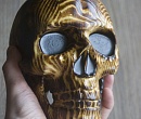 Деревянный череп человека. Большая анатомическая модель черепа