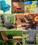 Садовая мебель: адирондак кресла, лавки, стулья, столы
