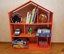 Полка домик для игрушек цвет оранжевый