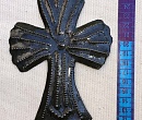 Крест, чеканка по металлу, размером 17 х 11 см