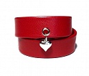 Красный кожаный браслет намотка с подвеской сердце Red Heart