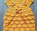 Вязаное летнее платье Жар-птица для девочки 1 - 2 лет крючком