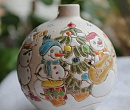 Елочный шар Снежная компания керамика