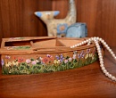 Лодка деревянная с ручной росписью