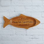 Блюдо рыба деревянное с пирографией