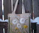 Льняная сумка Одуванчики. Ручная роспись