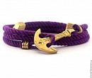 Морской Браслет с Якорем на руку MARITIME Фиолетовый - 100% Handmade