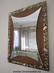 Зеркало с мозаикой и ракушками "Пластика"