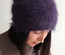 Шапка из ангоры Фиолетовая Бини шапка