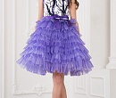 Платье фиолетовое с каскадной юбкой