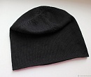 Черная шапка-чулок (вязаная, женская) хлопок, размер 57-58