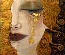 Картина маслом для интерьера Золотая слеза