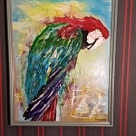 Картина в раме «Мудрый попугай» холст акрил 60/80 см