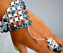 Серебряный браслет+кольцо SLAVE 18400р с голубыми топазами