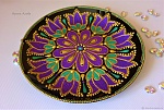 Декоративная тарелка Колокольчики точечная роспись