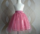Нарядная розовая юбка с блестками
