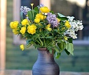 Крынка глиняная ваза для цветов Деревенская