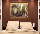 Интерьерная картина «Слияние» абстракция флюид арт золотой цвет