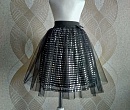 Нарядная черная юбка с серебристыми блестками