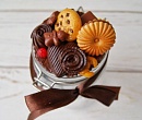 Баночка с декором из полимерной глины Шоколад и печенье