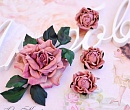 Комплект украшений Розовая брошь цветок Роза серьги кольцо