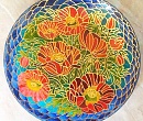Декоративная тарелка Маки, витражная роспись