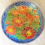 Декоративная тарелка Маки, витражная роспись